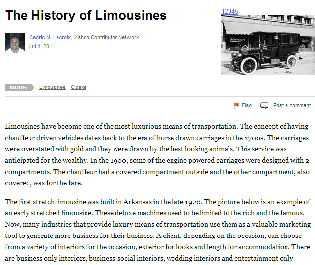 the history of limousines